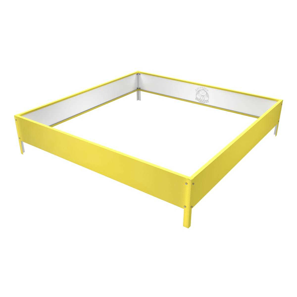 Клумба квадратная оцинкованная 1 ярус  RAL 1018 Цинково-жёлтый