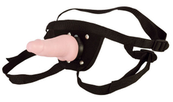 Вибро-страпон нежно-розового цвета POWER HARNESS