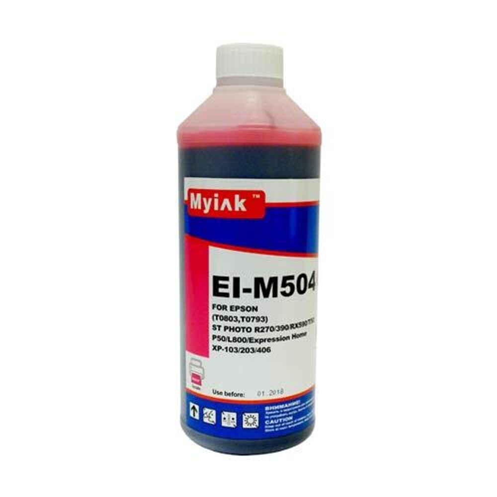 Чернила для EPSON (T0813/T0823/T0803) St Photo T10/T50/P50/R200/R270/RX590 (1л, magenta Dye) EI-M504 Gloria™  MyInk