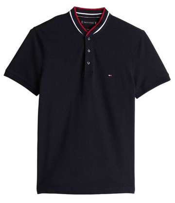 Мужское теннисное поло Tommy Hilfiger Mao Tipped Slim - небесный