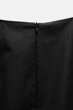 ZARA ТОП С БАСКОЙ — ZW COLLECTION, ЧЕРНЫЙ