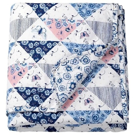 ТАЛАНДЕ TALANDE Покрывало двустороннее 120x220 см, хлопок стеганое/треугольники