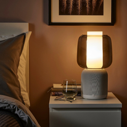 IKEA SYMFONISK  (ИКЕА СЙМФОНИСК)  -  Wi-Fi лампа/колонка, стеклянный рассеиватель, белый/черный