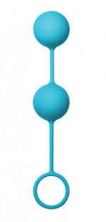 Вагинальные шарики "Moulin Rouge" с кольцом на силиконовой сцепке (Цвет: голубой)