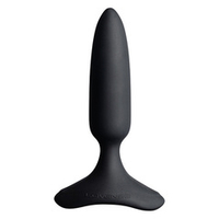 Черная анальная вибропробка 2,5см с управлением через приложение Lovense Hush 2 Anal Vibrating Butt Plug Size XS Black