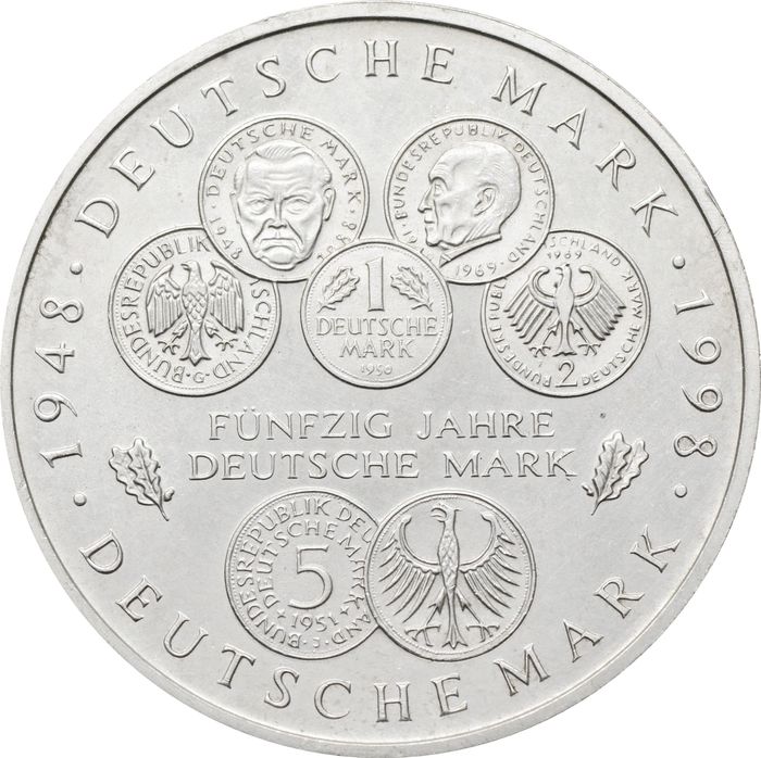 10 марок 1998 Германия «50 лет Немецкой марке»