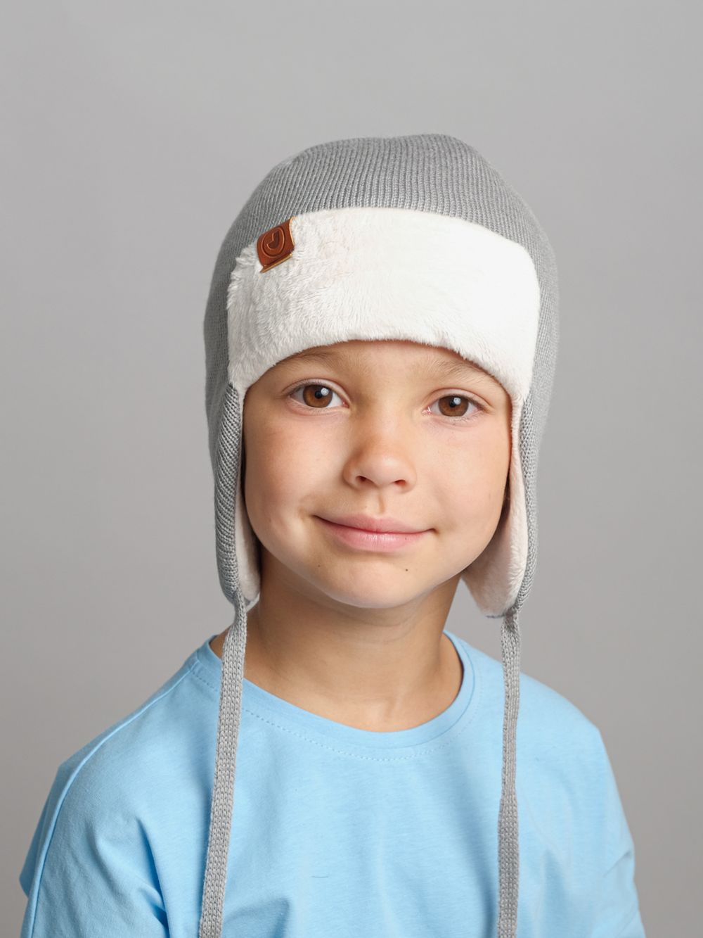 Шапка зимняя вязаная (Пепельный) ТОКИ