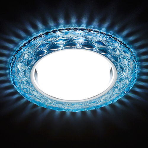 Встраиваемый точечный светильник со светодиодной лентой G288 BL хром/сапфир GX53+3W(LED WHITE)