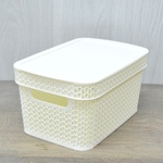 Корзина для хранения 5л с крышкой "Keeplex Ajur", белое облако