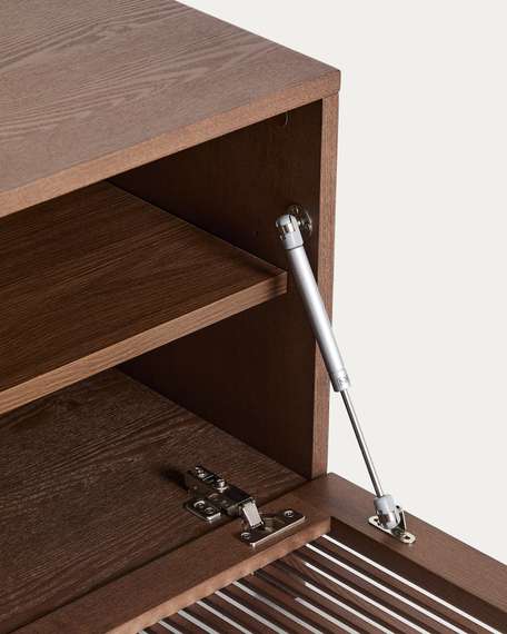 Тумба под ТВ Beyla из ясеня с отделкой под орех