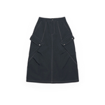 Юбка Nothomme Blue Raised-Knit Slant-Pocket Work Skirt "Navy Blue"