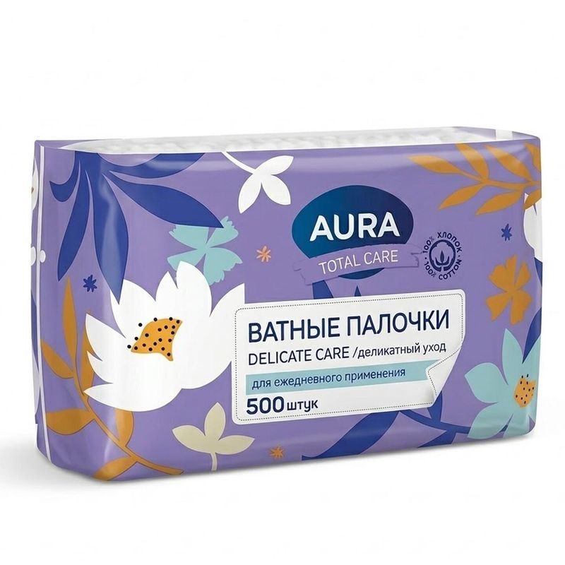 Палочки ватные Aura TOTA 500 шт/упак