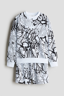 H&M Комплект из толстовки и шорт, белый