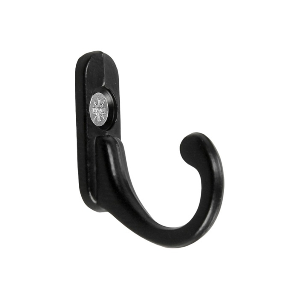 Крючок мебельный ТУНДРА TKO006, однорожк, черн (2 шт)