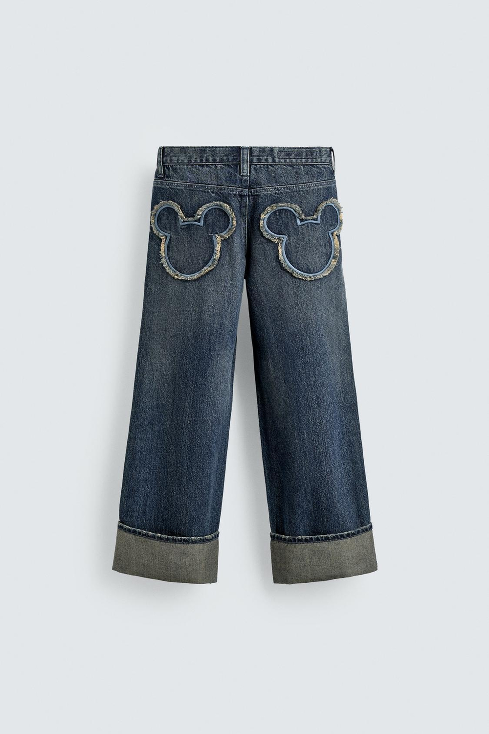 ZARA Х DISNEY ДЖИНСЫ WIDE FIT С СИЛУЭТОМ МИККИ, СИНИЙ