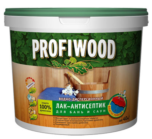 Лак для саун Антисептик полиакриловый PROFIWOOD 2,5кг