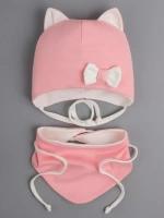 Шапка с ушками трикотажная и снуд