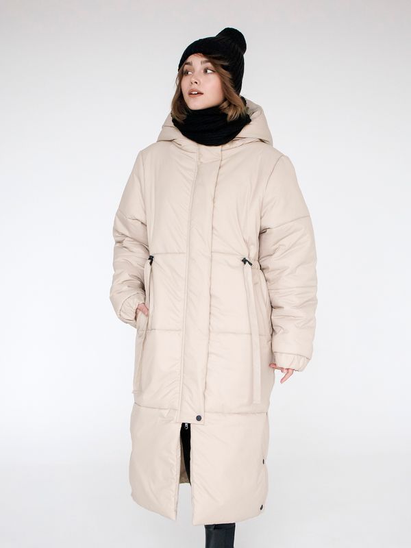Пуховик зимний женский бежевый - фото 5