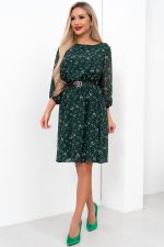 Платье Энджи (зеленый/принт) Р11-2015/3 Nikol (Акция)