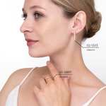 Серьги «Змеи» с английским замком из красного золота с фианитами