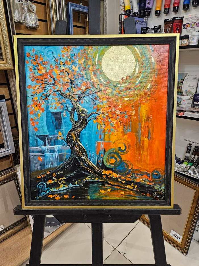 Картина "Дерево под солнцем" 40х50