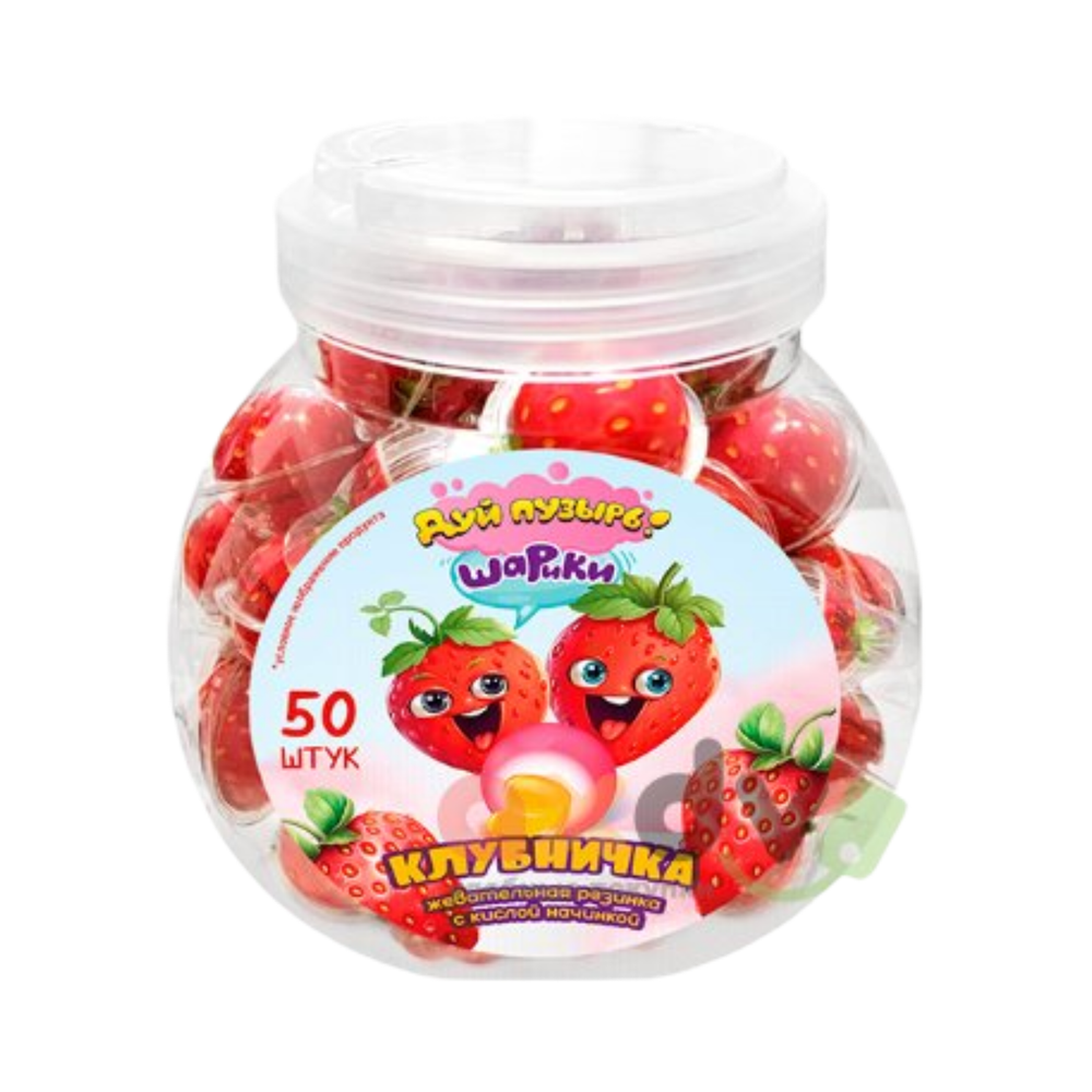 Жевательный Резинка Шарики Клубничка 10г
