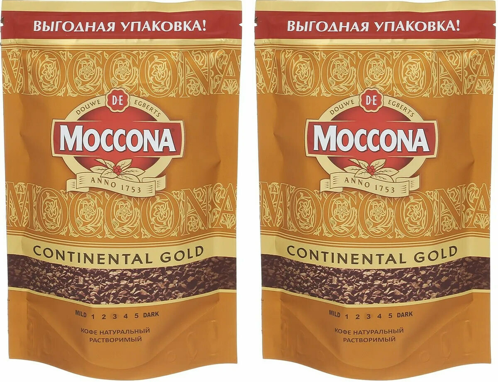 кофе растворимый Moccona Continental Gold, 140 г пакет (Моккона) х 2 шт