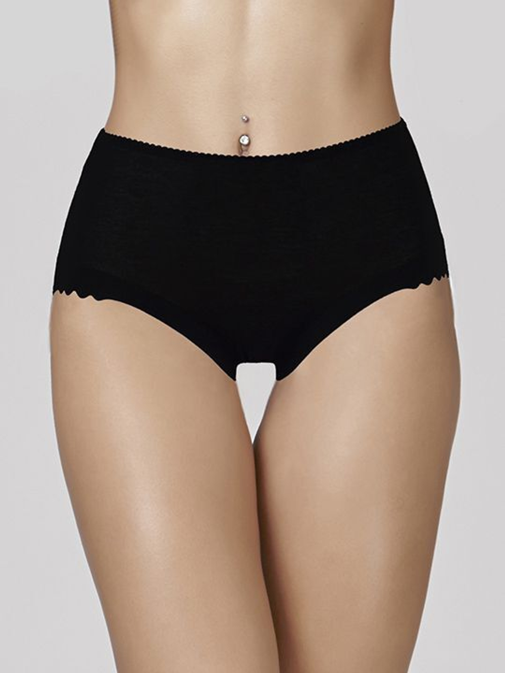 Трусики-слип с завышенной линией талии (Размер: XXXL) (Цвет: черный)