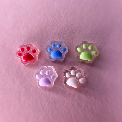 Zoo nail Фигурки объемные для дизайна Лапки (светятся в УФ), 1856, 5шт