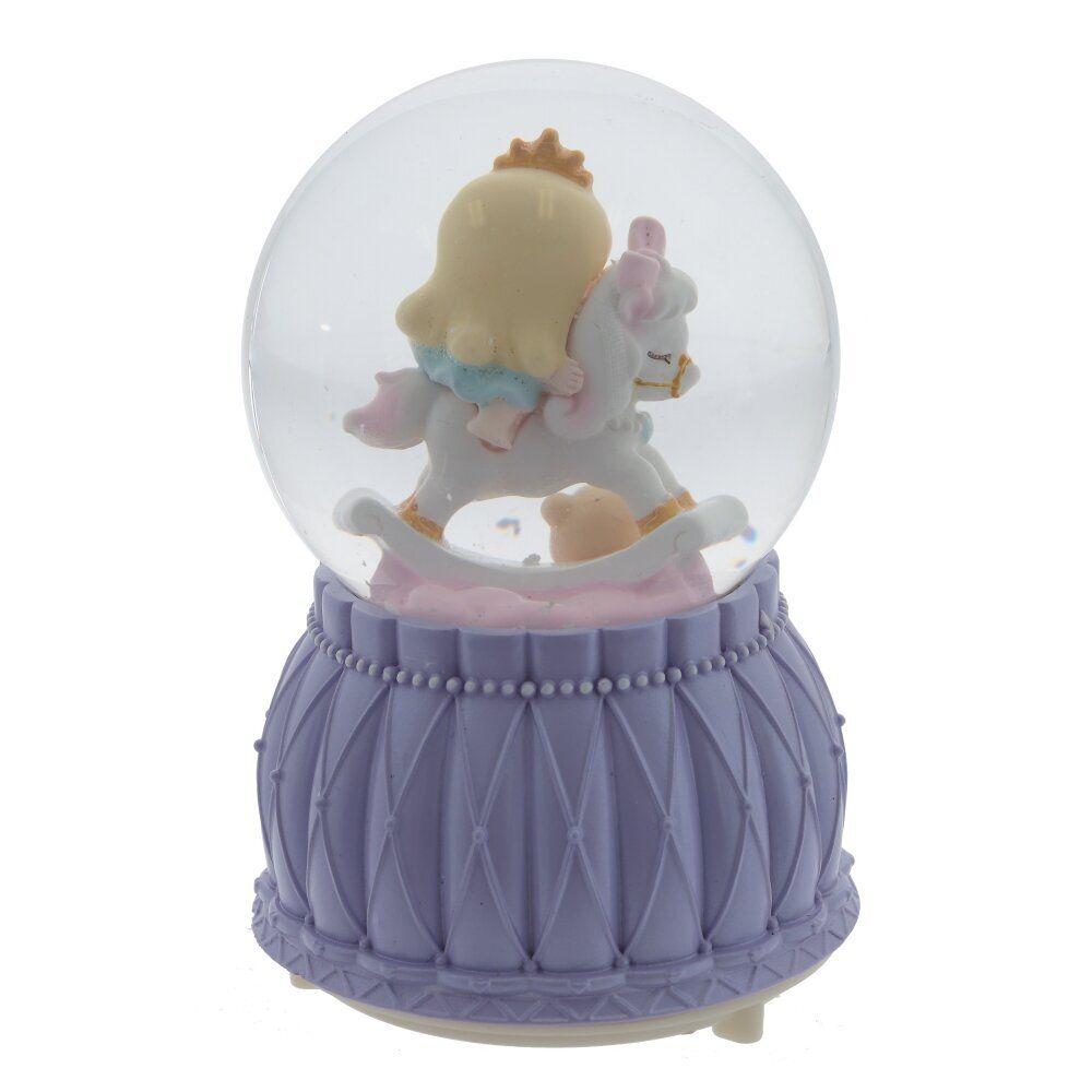 GAEM Фигурка декор "Девочка на лошадке" в стекл шаре (муз, подсвет, 2xAAA н/п), D8 см, L9 W9 H13 см