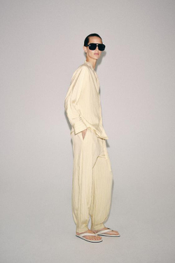 ZARA БРЮКИ-БАЛЛОНЫ В ПОЛОСКУ — ZW COLLECTION, С ПРИНТОМ