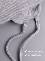 Шапка детская с ушками на завязках на осень