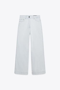 ZARA ДЖИНСЫ LOOSE С ВЫСОКОЙ ПОСАДКОЙ — ZW COLLECTION, НЕБЕСНО-ГОЛУБОЙ