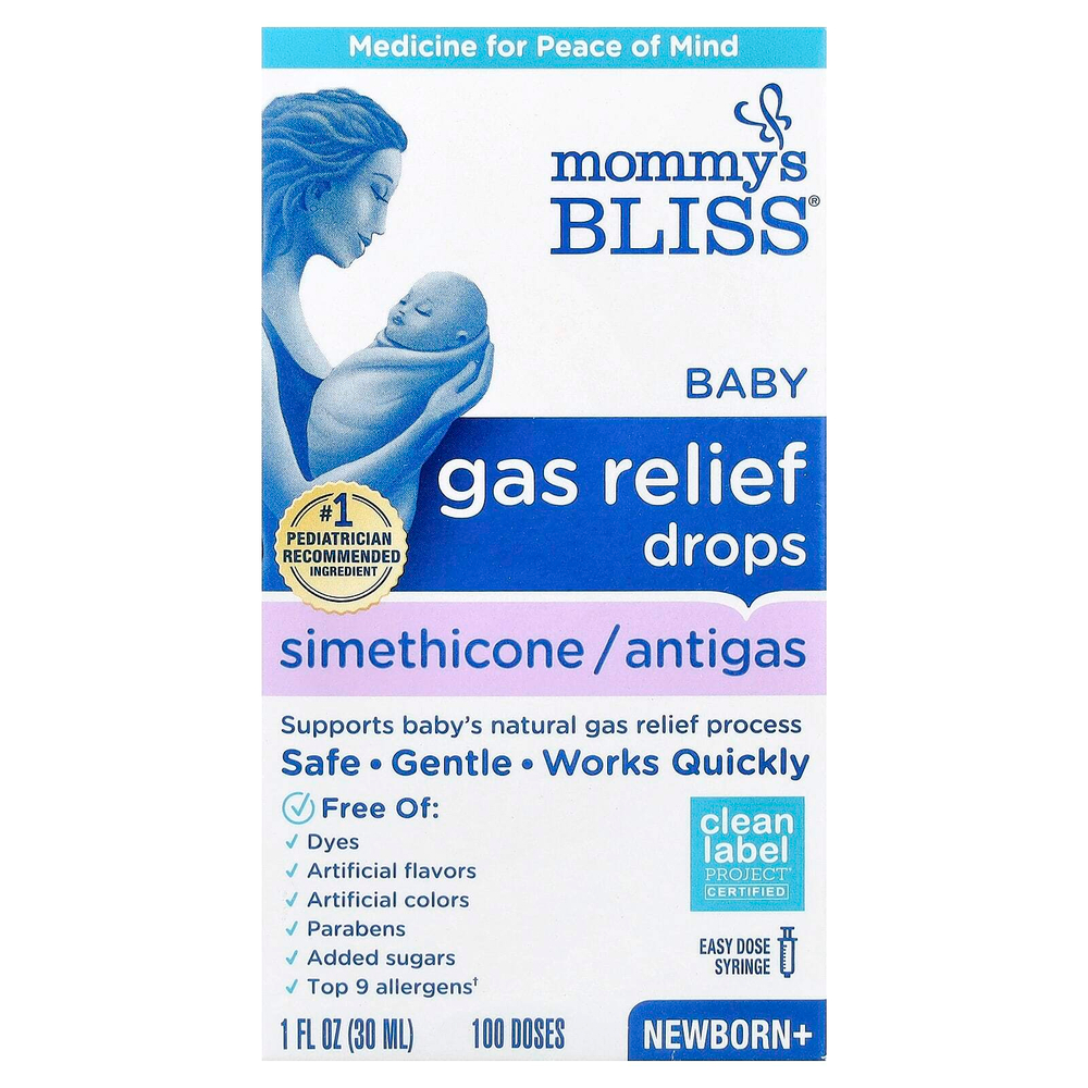 Mommy's Bliss, детские капли от газообразования, для новорождённых, 30 мл (1 жидк. унция)
