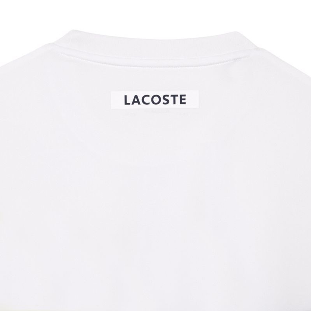 Мужская теннисная футболка Lacoste Regular Fit Seamless Tennis T-Shirt - white/flashy yellow/green/navy blue