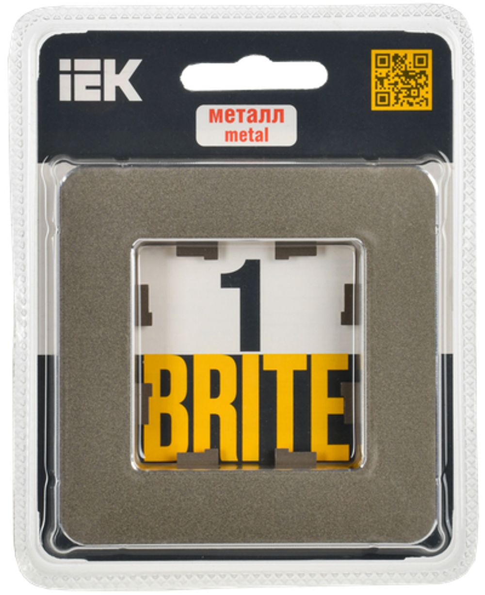 BRITE Рамка 1-местная РУ-1-1-Бр металл латунь RE IEK