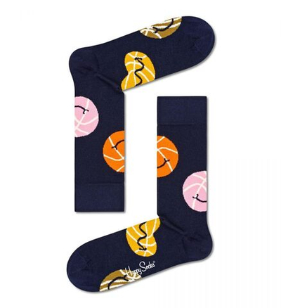 Носки унисекс Happy socks Balloons Sock с принтом в виде мячей (Размер: 25) (Цвет: темно-синий)