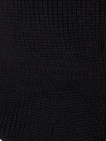 Капор женский вязаный черный