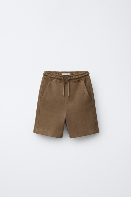 ZARA КОМФОРТНЫЕ ШОРТЫ ИЗ МЯГКОЙ ТКАНИ, ОХРА