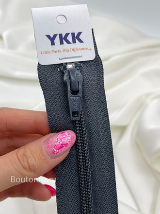 Молния YKK витая разъемная плоская тип 5, темный серый 182