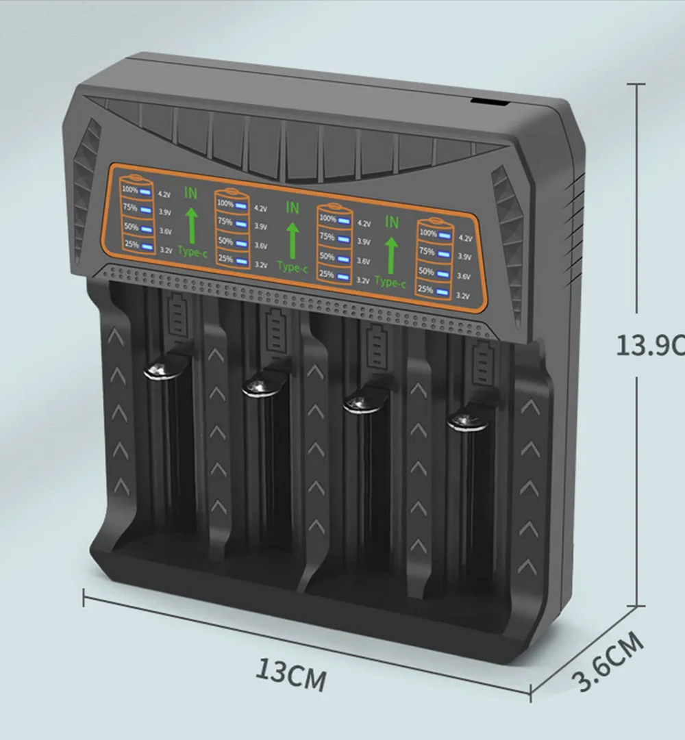 Зарядное уст-во для аккумуляторов 18650+ USB питание RoHS
