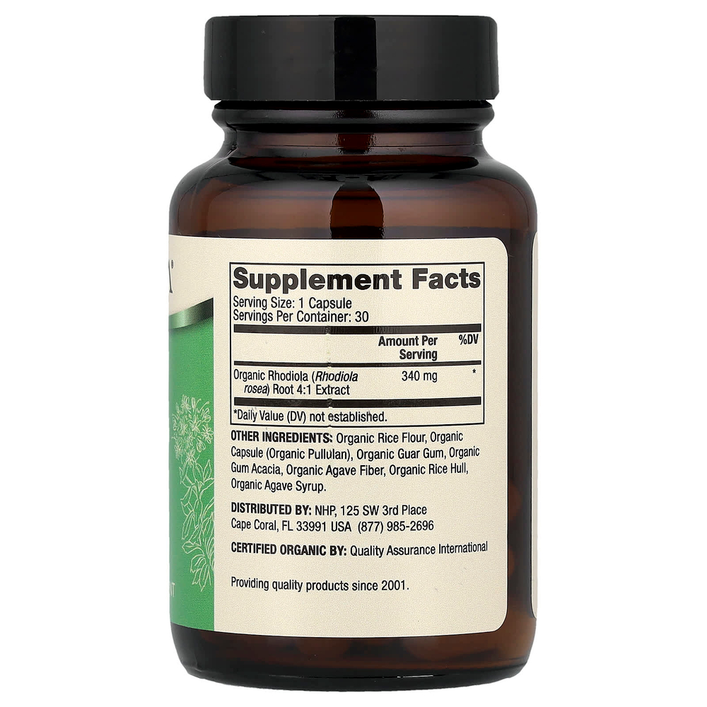 Dr. Mercola, экстракт органической родиолы, 30 капсул (340 мг в 1 капсуле)