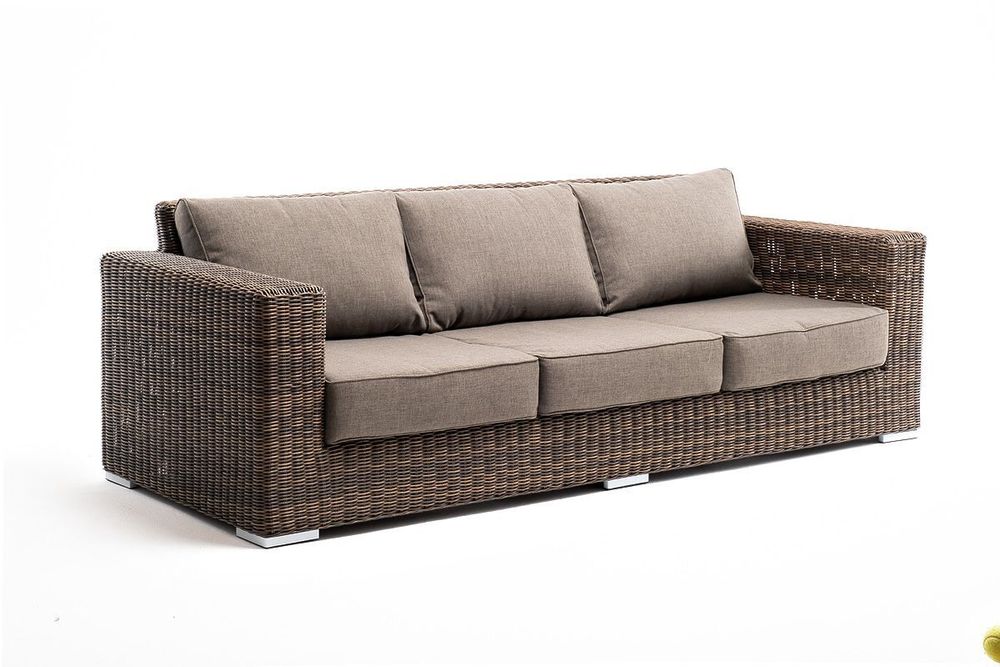 "Боно" диван из искусственного ротанга трехместный, цвет коричневый