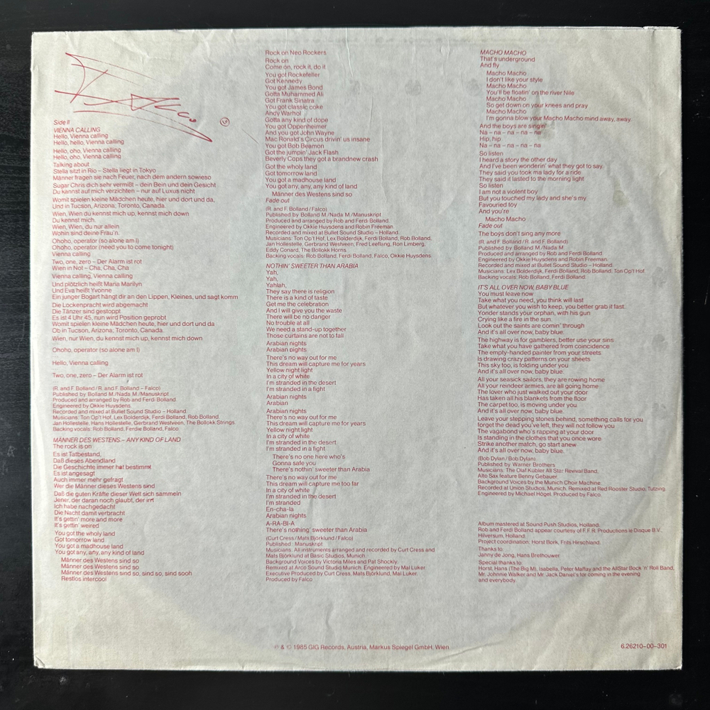 Falco – Falco 3 (Германия 1985г.)