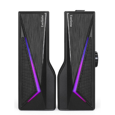 Колонки ExeGate Allegro 170 (питание USB, Bluetooth, 2х3Вт (6Вт RMS), 60-20000Гц, цвет черный, RGB подсветка, с возможностью трансформации в саундбар, Color Box)