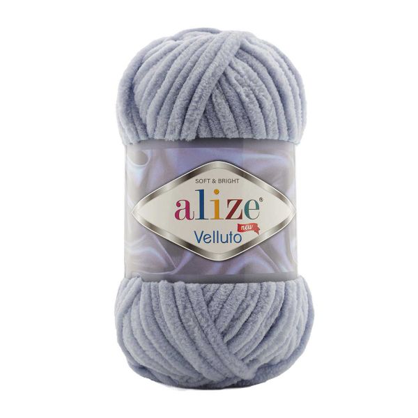 Пряжа Alize (Ализе) Velluto / уп.5 мот. по 100 г, 68м, 087 угольно-серый A