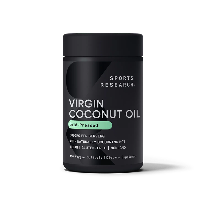 Кокосовое масло 1000 мг, Coconut Oil Virgin Organic 1000 mg, Sports Research, 120 капсул