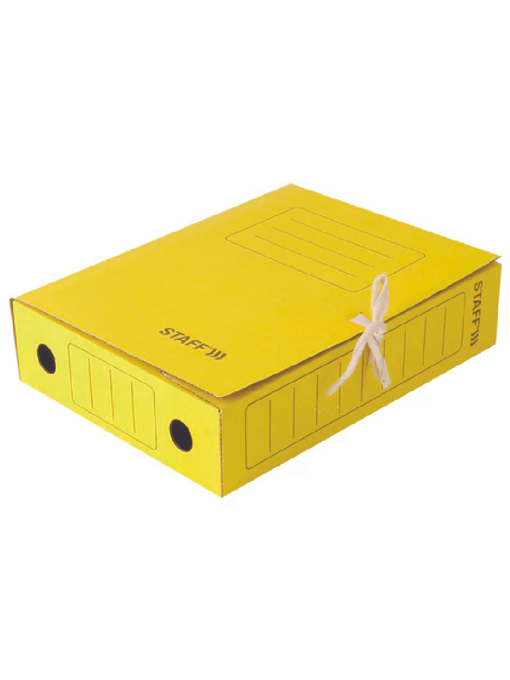 Папка архивная с завязками А4 (325х250 мм), 75 мм, до 700 листов, микрогофрокартон, ЖЕЛТАЯ