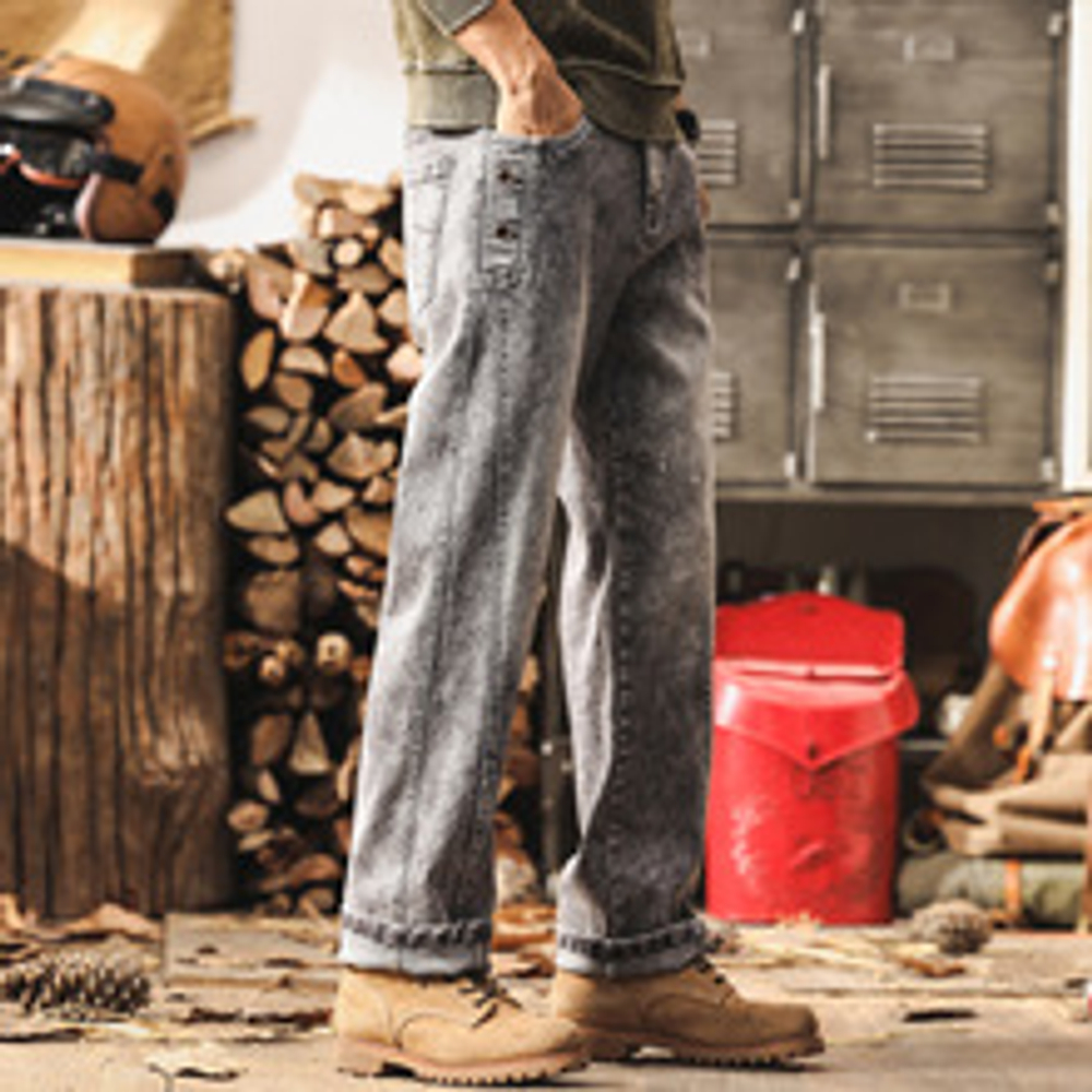 Американские ретро мужские прямые джинсы