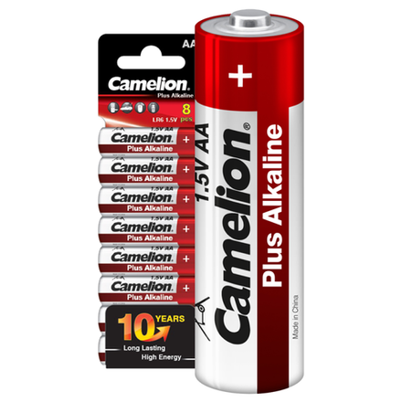 Элемент питания алкалиновый AA/LR6 1.5В Plus Alkaline SP8 (уп.8шт) Camelion 14862